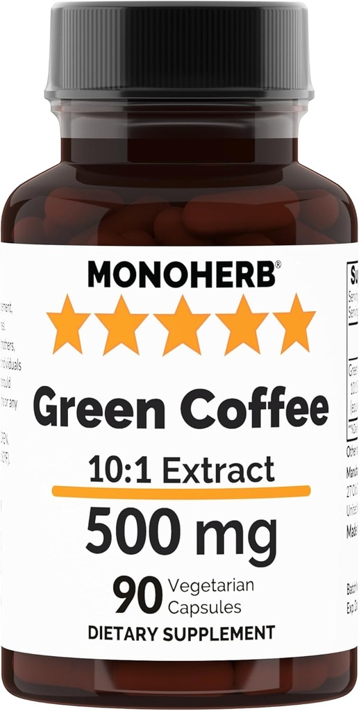 MONOHERB Πράσινο εκχύλισμα καφέ 500 mg - 90 κάψουλες χορτοφάγων