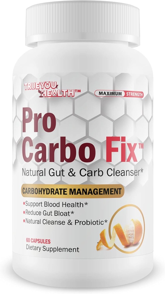Pro Carbo Fix - Natural Gut & Carb Cleanse Supplement - Plant Based Formula w/Probiyotikler - Destek Digestive Health & Blood Health - Yardım Flush Carbs & Toxins - Düzenlilık ve Azaltılma Gut Bloat