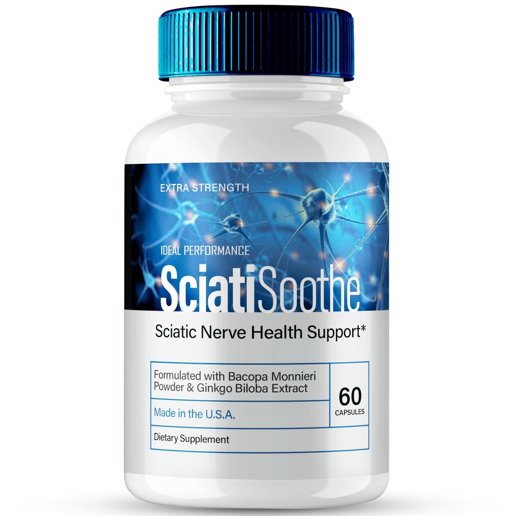 SciatiSoothe for Sciatica Capsules, Sciati Soothe Nerve Health Support, SciatiSoothe Supplement Advanced Formula, Nerve Support Pills - Maximum Strength - SciatiSoothe Reviews (60 Capsules)
