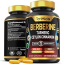 Berberine Supplement - 7in1 Formula - Turmeric, Royal Jelly, Ceylon Cinnamon, Ginkgo Biloba, Ginger & Black Pepper - Digestive Health, Immune Support - 120 Capsules