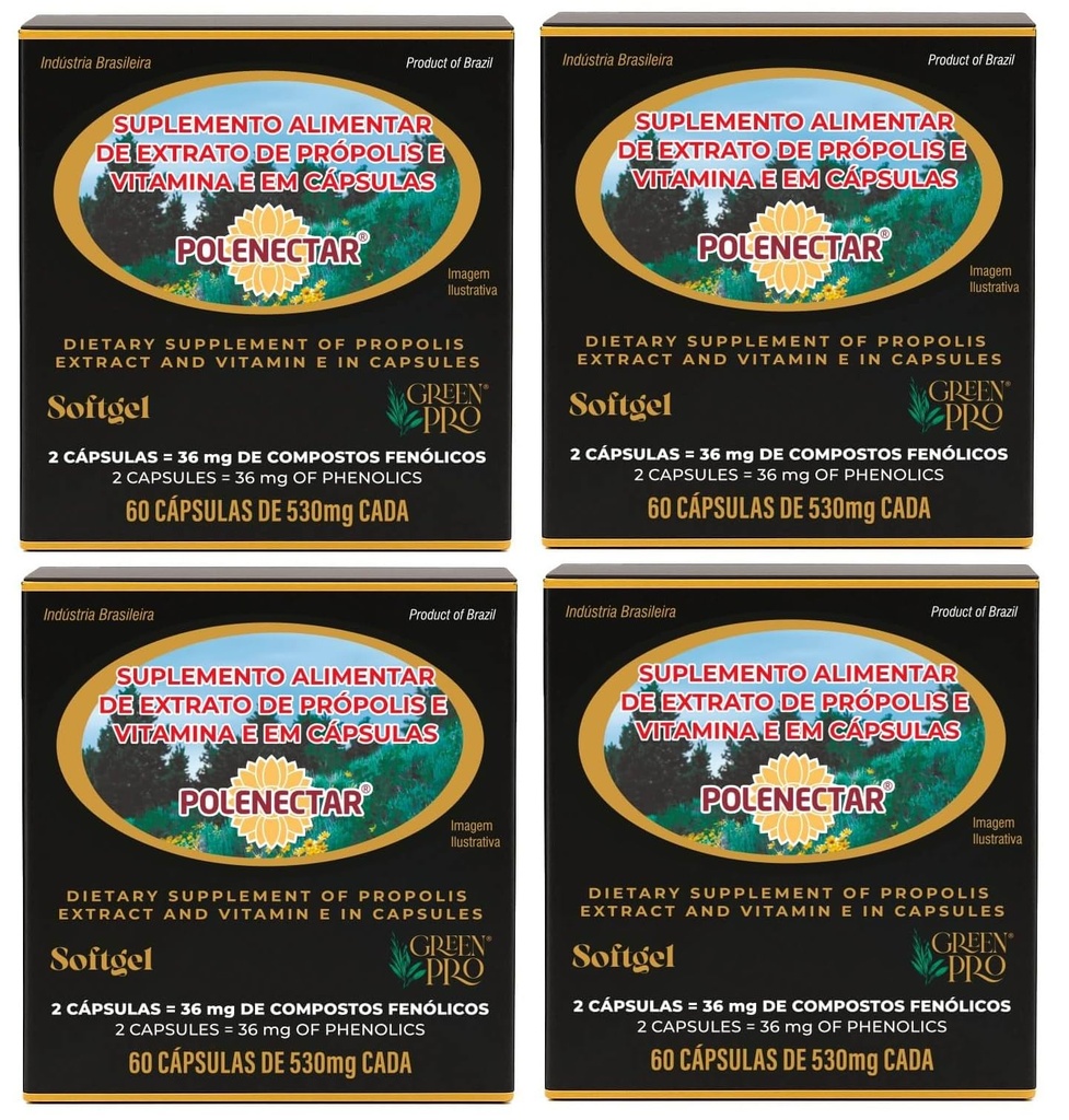 4 Polenectar Brezilya Yeşil Arı Propolis 300 Milligram (60 Softgels)