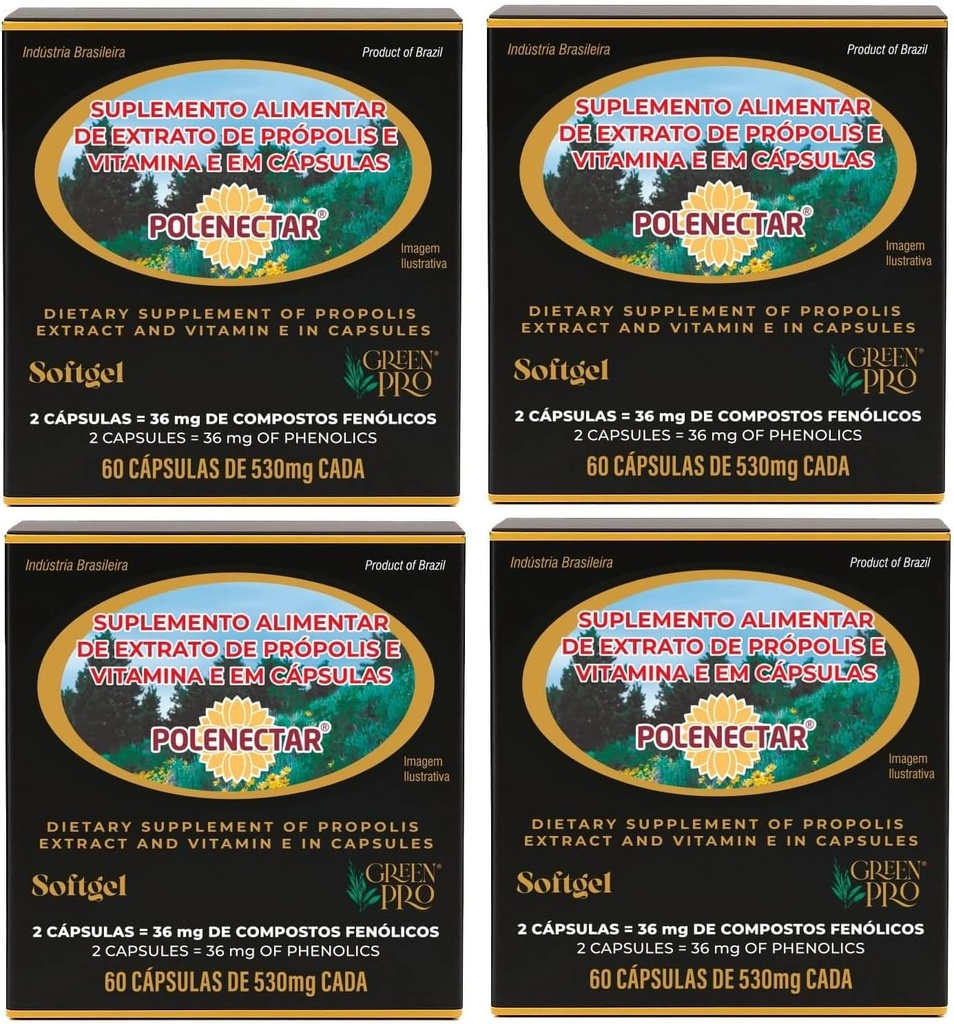 4 Polenectar Brezilya Yeşil Arı Propolis 300 Milligram (60 Softgels)