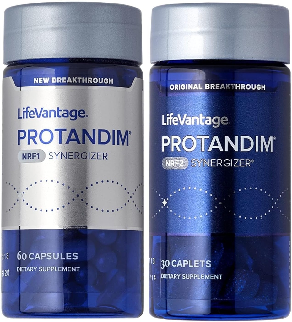 LifeVantage Protandim Dual Synergizer, NRF1 (60 Caps) + Nrf2 (30 Caps) Ενεργοποιητές, Υγιεινή γήρανση, Αντιοξειδωτικό, Κυτταρική ενέργεια Boost, Heart Health, Ashwagandha, Turmeric, CoQ10