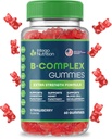 Vitamin B Complex Gummies για ενήλικες, B Complex συμπλήρωμα βιταμίνης για γυναίκες και άνδρες, Β Βιταμίνες Σύμπλεγμα Gummies για την ενέργεια και την υγεία του εγκεφάλου, φυσική γεύση φράουλα, 60 Count