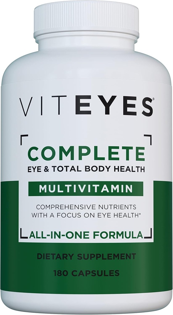 Viteyes Complete Eye & Total Body Health Multivitamin Beslenme Supplement, 180 Capsules
