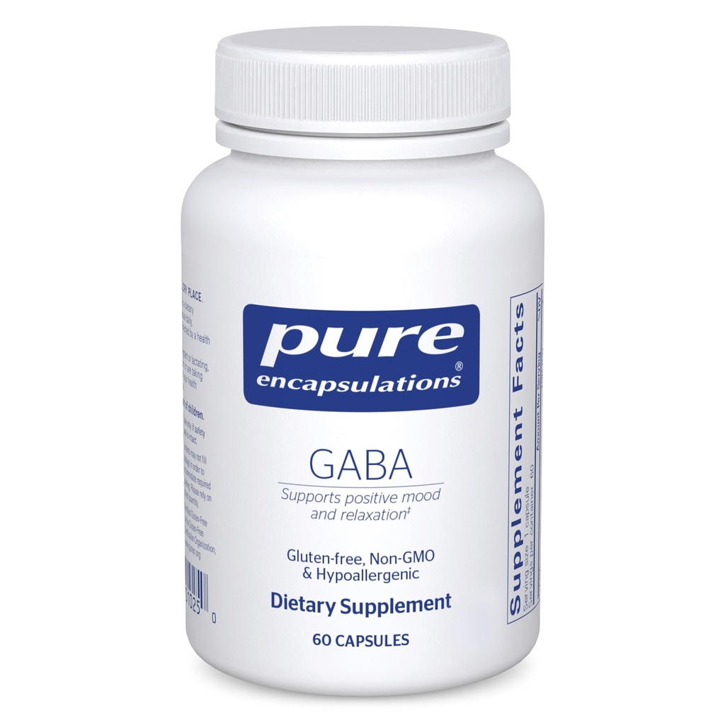 Pure Encapsulations GABA - Supplement to Support Relaxation & Moderation of Occasional Stress - Premium GABA Amino Acids - 60 Capsules