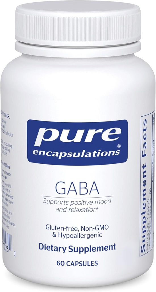 Pure Encapsulations GABA - Supplement to Support Relaxation & Moderation of Occasional Stress - Premium GABA Amino Acids - 60 Capsules