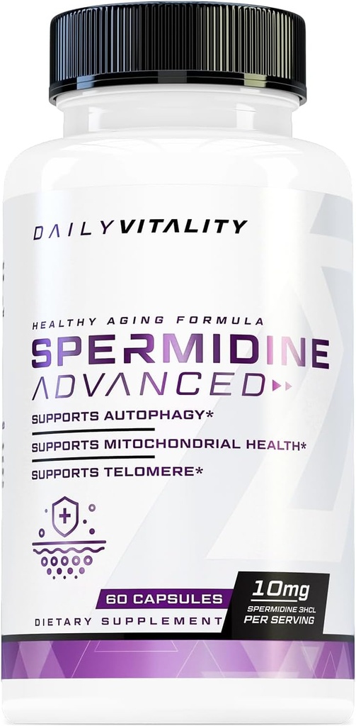 Cutler Beslenme Gelişmiş Yüksek Aborpsiyon Spermidine Supplement% 99 Standartlaştırılmış Spermidine Supplement for Men & Women for improve Longevity Heart Health Telomere and Brain Support (60 hizmet)