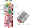 Haftalık Seyahat Pill Organizer Box, 10 Karşılaştırma Küçük Katlı Tıp Davası, Günlük AM PM Morning Night Pocket Travel Capsule Vitamin, Fish Oil, Supplement, Tablet, Grey