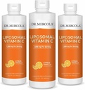 Dr. Mercola Liquid Liposomal Vitamin C - Antioxidant & Immune Support Supplement - Includes Vitamin E - GMO-Free, Gluten-Free & Soy-Free - Citrus Vanilla Flavor - 450 mL (30 Servings) - 3 Pack