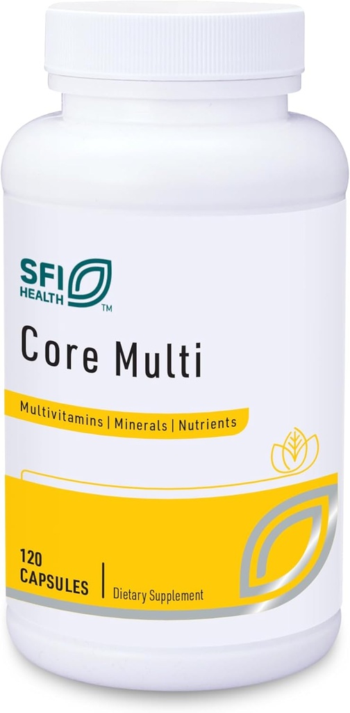 Klaire Laboratuvarları SFI Health Core Multi - Multimineral & Multivitamin Supplement with No Iron - Vitamins & Chelated Minerals with Natural Karma Carotenoids, Vitamin C & E - for Men & Women (120 Capsules)