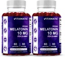 Vitamatic Melatonin 10 mg Vejetaryen Gummies – Şişe başına 60 Gummies – 2Pack (Top 120 Vegan Gummies)