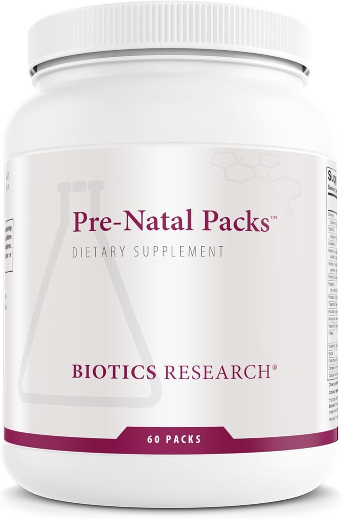 Biotics Research Pre Natal PacksTM Pre Natal Beslenme Desteği, Post Natal Formula, Omega3s, Iodine ve Folate, Beslenmeli Hamileliğe, Lactating ve Women Wishing to Conceive, 60 Pack