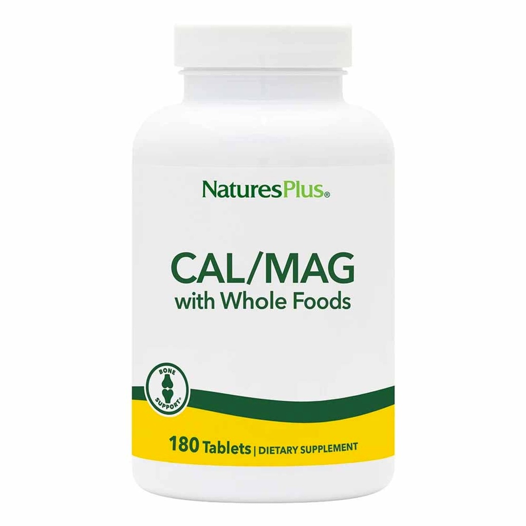 NaturesPlus Life Cal/Mag Mineral Supplement- 500 mguba, 250 mg, Magnezyum 180 Vejetaryen Tabletler - Tüm Gıda Tamam, Bone Health - Gluten-Free - 90 Servisler