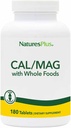 NaturesPlus Source of Life Cal/Mag Mineral Supplement- 500 mg Ασβέστιο, 250 mg Μαγνήσιο, 180 χορτοφαγικά δισκία - Ολόκληρο συμπλήρωμα διατροφής, Προάγει την υγεία των οστών - Χωρίς γλουτένη - 90 Σερβιέτες