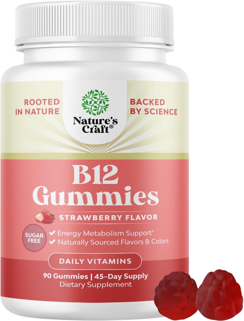 Yetişkinler için B12 Vitamini - Şeker Ücretsiz Vitamin B12 1000 mcg Enerji ve Mood Destek Immune & Nerves Health - Kosher Non-GMO & Gluten Free Supplement for Women & Men - 90 Count
