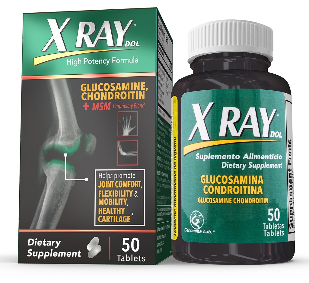 X Ray High Potency Joint Health Supplement, Glucosamine 1500 mg, Chondroitin 300 mg, MSM 120 mg, Sağlıklı Ortaklar, Bones & Cartilage - 50 Count