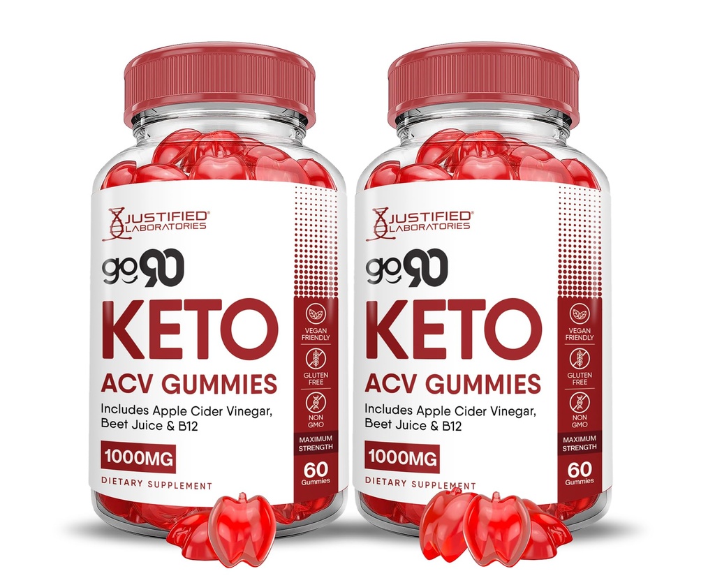 (2 Pack) Go 90 Keto ACV Gummies Advanced Formula 1000MG Go90 Keto Gummies Apple Cider Vinegar Formula B12 Vegan Non GMO 120 Gummys