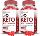 (2 Pack) Go 90 Keto ACV Gummies Advanced Formula 1000MG Go90 Keto Gummies Apple Cider Vinegar Formula B12 Vegan Non GMO 120 Gummys