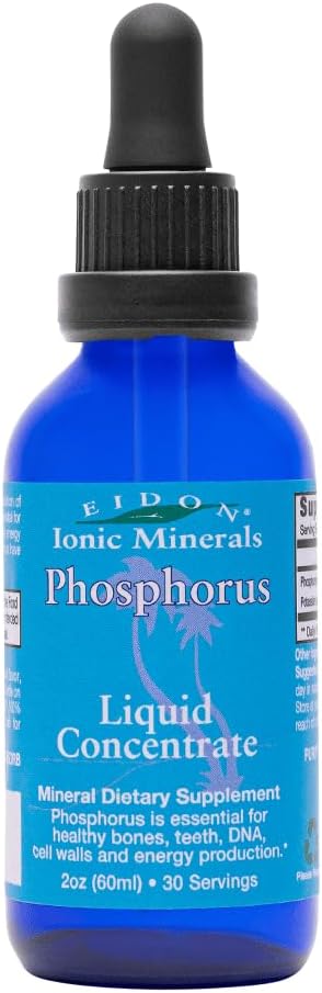 Eidon Ionic Minerals Υγρό Φώσφορος - Phosphorus Drops Supplement, Phosphate Phosphate Mineral Drops for Water, Support Energy Production, Support Bone and Teeth Health, 2 oz