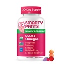 SmartyPants Organic Women's Multivitamin Gummies: Biotin, Torchfolate, Omega 3 (ALA) Vitamin D3, C, Vitamin B12, B6, A, K & çinko, Inositol, Gluten Free, Vegetarian, 120 Kont (30 Day Supply)