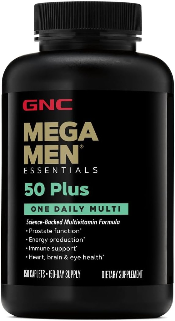 GNC Mega Erkekler 50 Plus One Daily Multi - 150 Caplets (150 hizmet)
