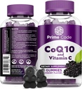 Prime Code CoQ10 200 mg & Vitamin C 250mg Gummies – Antioksi & Immune Support – Heart & Energy Supplement for Yetişkinler – Vegan, Non-GMO, Gluten-Free – Elder Flavor – 60 Gummies
