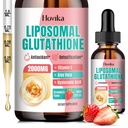 Liposomal Glutathionone Supplement 2000mg, Liquid Glutathionone Drops with Vitamin C, Master Antioxidants for Immune System, Γήρανση Defense, Skin Health, Liver Detox-Superior Abvortion, Strawberry 2 Fl Oz