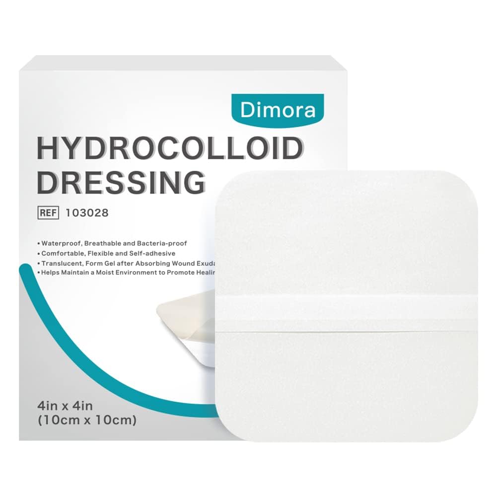 Dimora Hydrocolloid Yara Bakımı için 4" x 4", 10 Applesore, Burn, Flash, Acne Care, Super Absorbent,