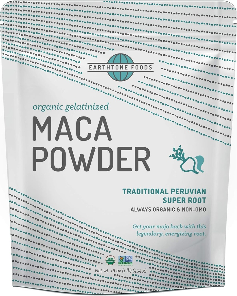 Maca Toz Organik | Premium Peruvian USDA & Paleo sertifikalı Vegan Kök - Doğal Enerji - Güvenilirlik için Gelatinized, 16 Ounces