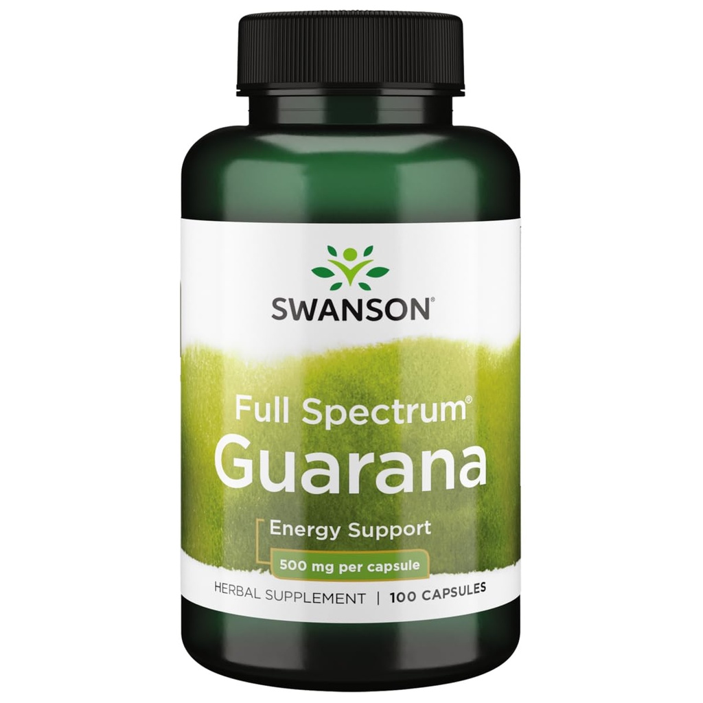 Swanson Guarana 500 Milligrams 100 Κάψουλες