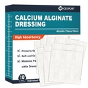 Kalsiyum Alginate Yara Giyme Pads, 4' x 4' Patches [10 Bireysel Paket], Yüksek Absorbency Dressing, Soft Yara Bakım Ürünleri, Comfortable & Gentle and Non Stick Gauze Pads for Yara Care