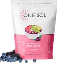 One Sol Lean Plant-Based Protein Toz, Pea & Brown Rice proteini, Low Carb, Vegan Dostu - Gluten, Lactose, & Soy Free - Ek Olmayan Şeker, Non-GMO, Temiz Beslenme, No Bloating (Acai Berry)