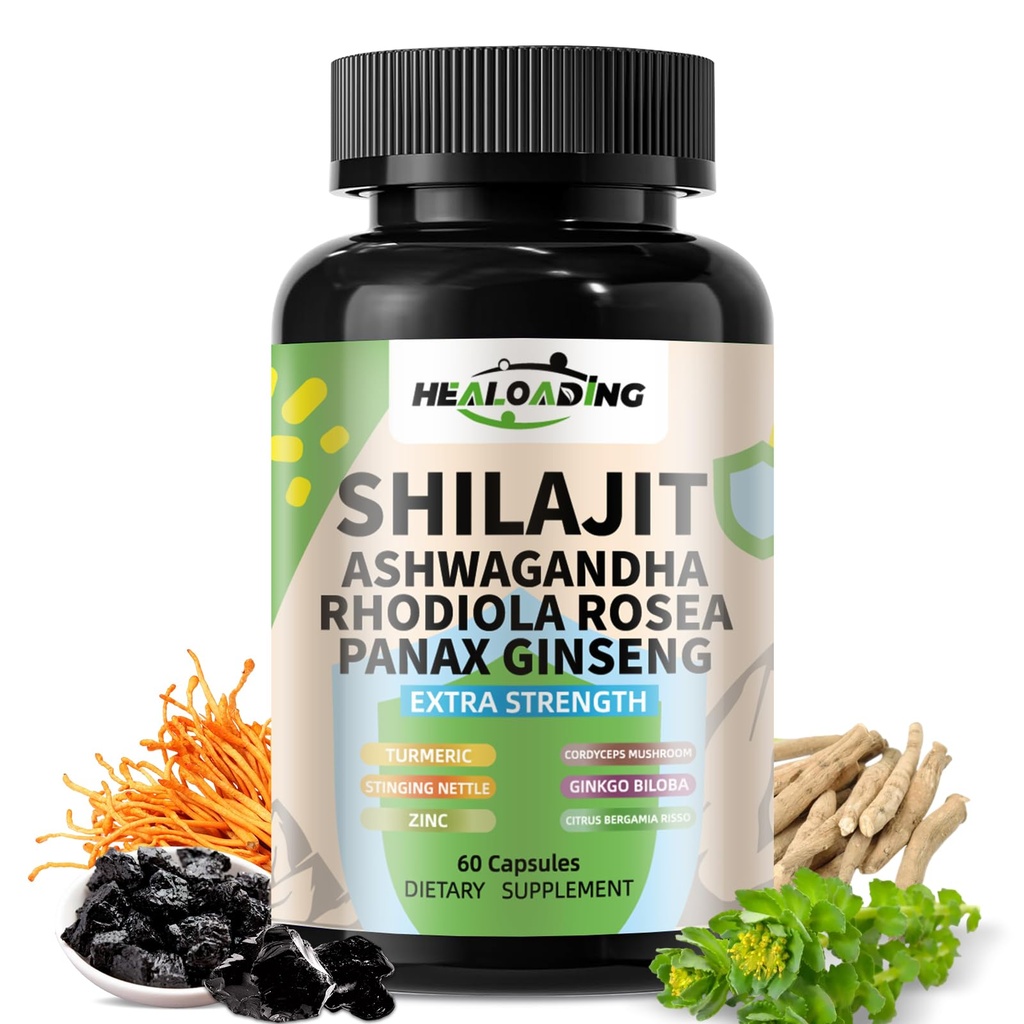 Himalaya Shilajit Capsules:Purified Himalaya Shilajit Extract - Natural Energy & Stamina Support-Vegan, Non-GMO Antik Fulvic Acid & Humic Acid Natural 60 Capsules