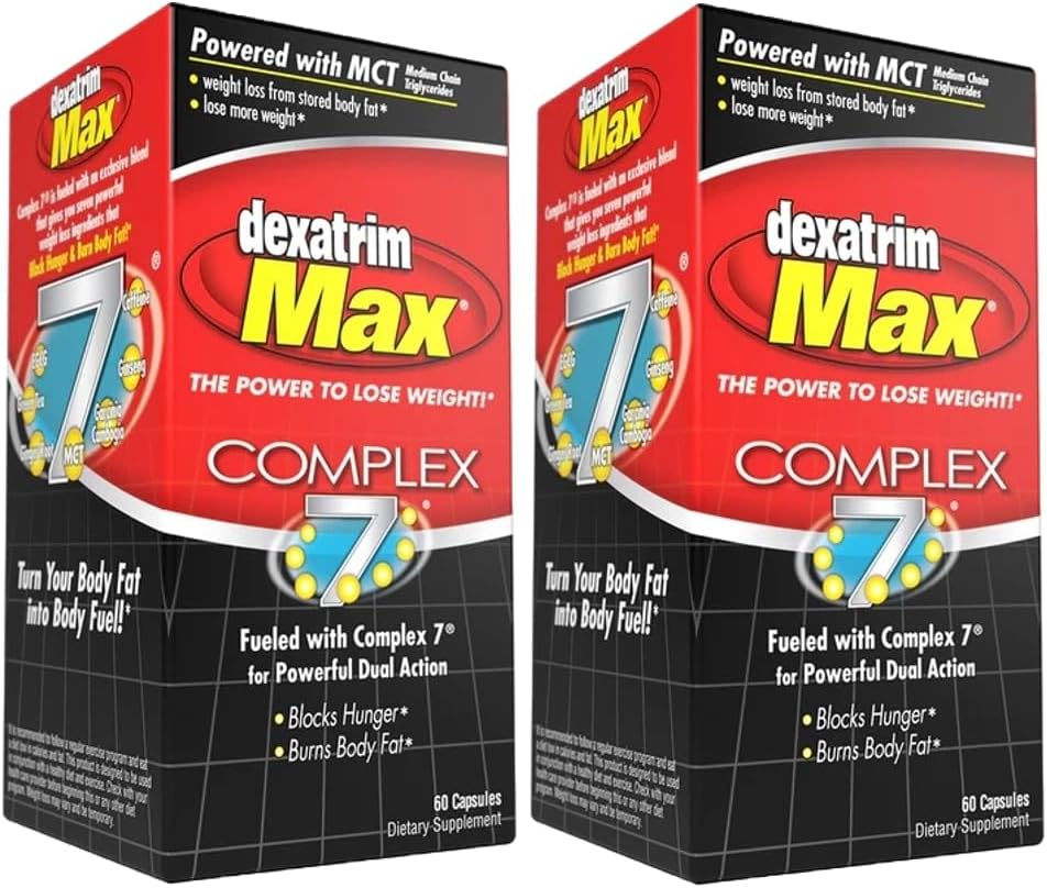 ILIOS Dexatrim Max Kompleksi-7 | Diyet Pills to Lose Kilo - 7 Güçlü Malzemeler Açlık ve Vücut Şişman Tamamlayıcı Supplements, Kilo Kayıp Pills for Men & Women, 2 Packs w/ 60 Capsules