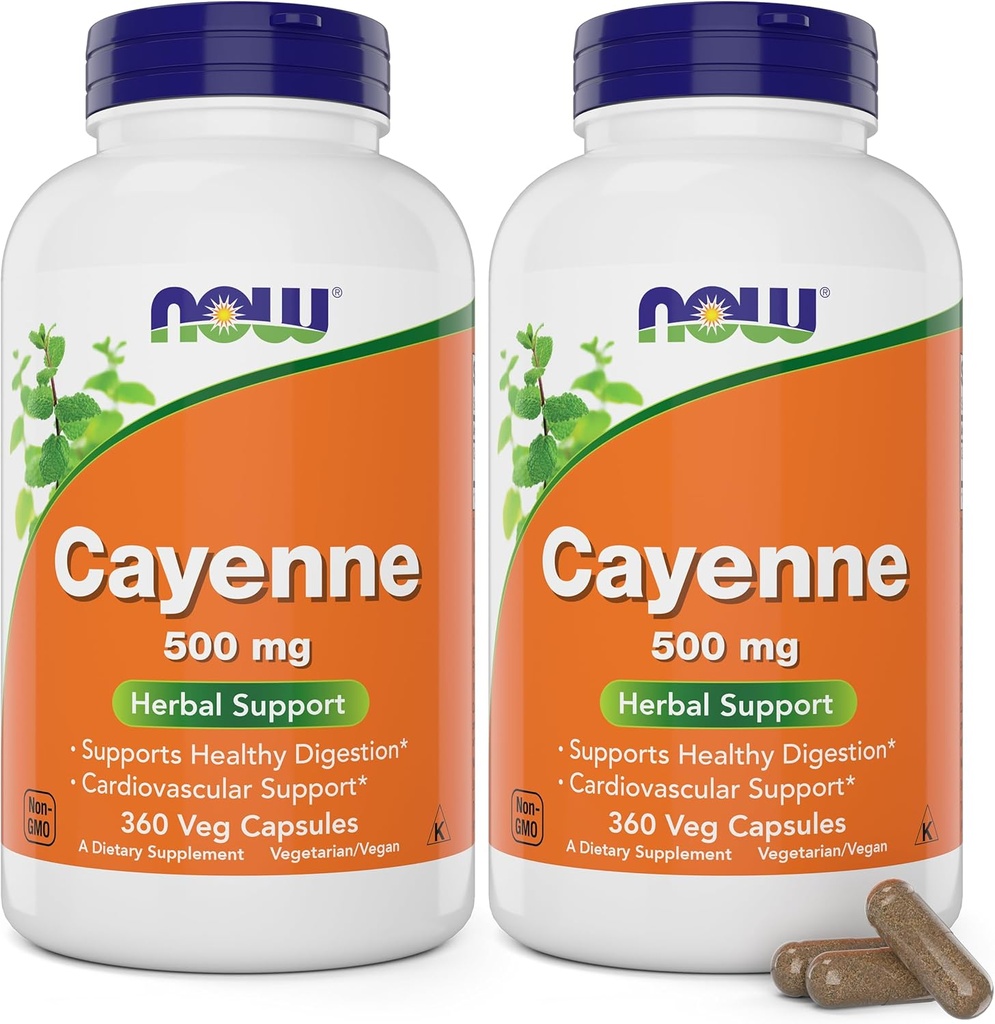 Τώρα Καγιέν (Capsicum annuum) 500 mg, 360 κάψουλες Veg (πακέτο των 2)
