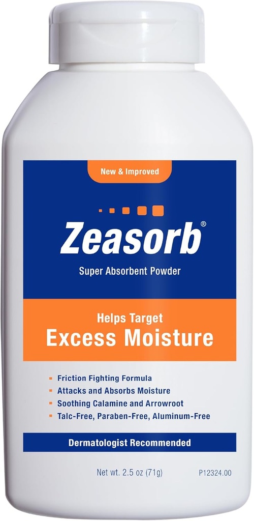 Zeasorb Πρόληψη, Super Absorbent υπερβολική σκόνη υγρασίας για την πρόληψη Chafing & Iching, 2,5 Oz