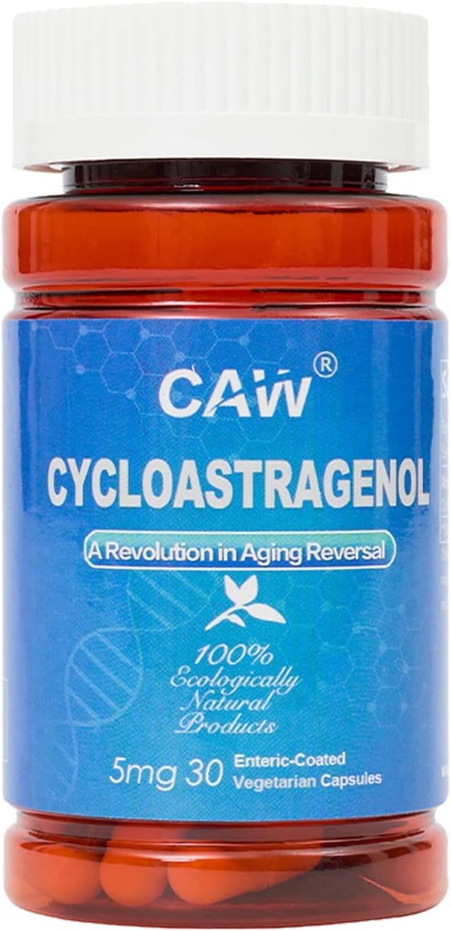 CAW Hipervitamin Cycloastragenol 98 5 mg 30 Capsules | Anti-Aging Telomerase Aktivasyonu | DNA Sağlık Immunity Boost Telomere Length | Enteric-Coated Capsules (1 Şişe)