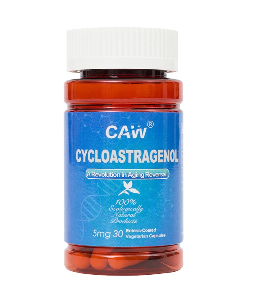 CAW Hypersorption Cycloastragenol 5Mg | Telomere Length Support | DNA Health Immunity Boost Anti-Aging | 30 Enteric-Coated Capsules 1 Bottle