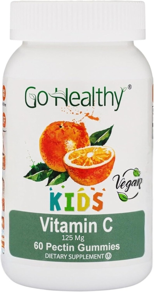 Go Healthy Βιταμίνη C Gummies για τα παιδιά, ανοσοποιητική υποστήριξη, παιδιά Βιταμίνη Gummies, Toddler, παιδιά Βιταμίνες, Kosher, Hanal, Νόστιμο Gummy - 60 Σερβιέτες