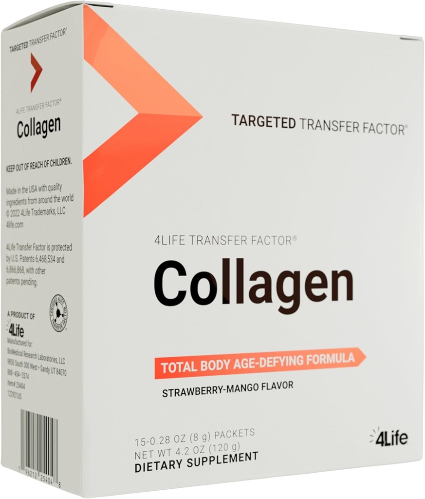 4Life Transfer Faktörü Collagen - Vitaminler ve 5 Collagen türü ile Formula - Saç, Cilt ve Nail Desteği - 15 Packets