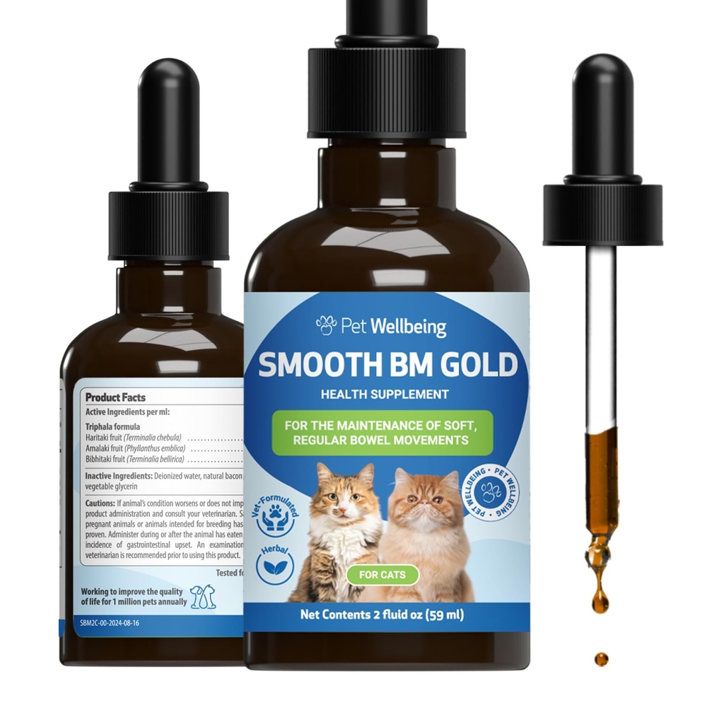 Pet Wellbeing Smooth BM Gold for Cats - Gentle Dispipation Relief for Felines - Φυσικό συμπλήρωμα βοτάνων 2 oz (59 ml)