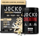 Jocko Yakıt Paketi - Vanilla Mölk protein Toz + Erkekler ve Kadınlar için Monohidrat Toz - Atheltic Performans, Kurtarma ve Kas Büyümesi için Grafik,