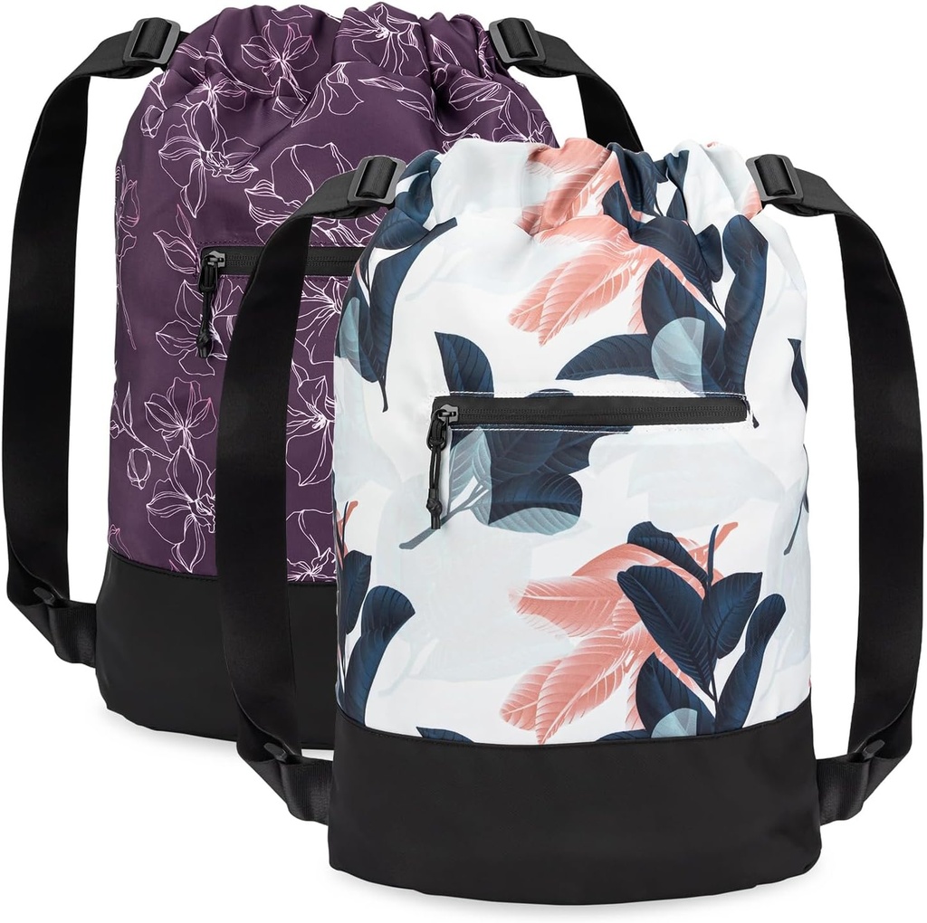 [2-Pack] Flex Cinch Grafik Tasarımları ile Kadınlar için Spor Çantasını Çekiyor | Dar Hafif Spor Cinch Çantası | Gym Bag, Traveling ve Overnights