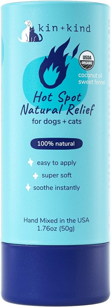 Köpekler ve Kediler için Sıcak Spot Tedavisi - Itch Relief, Skin Soothing ve şifa Balm - Coconut Oil, Beeswax, Sweet Fennel Oil - All Natural - Made in USA