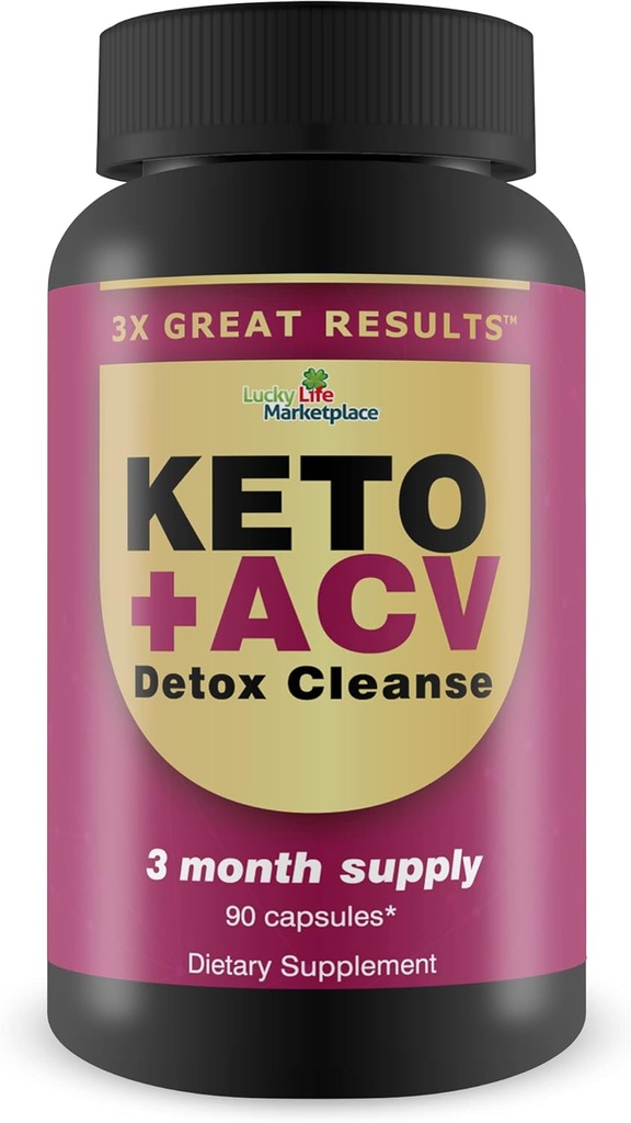 3X Great Results - Keto + ACV Detox Cleanse - 3 Month Supply - Body Cleanse Detox - Colon Cleanse - Advanced Keto Detox Cleanse Formula with Fiber - Support Digestion & Immune Health