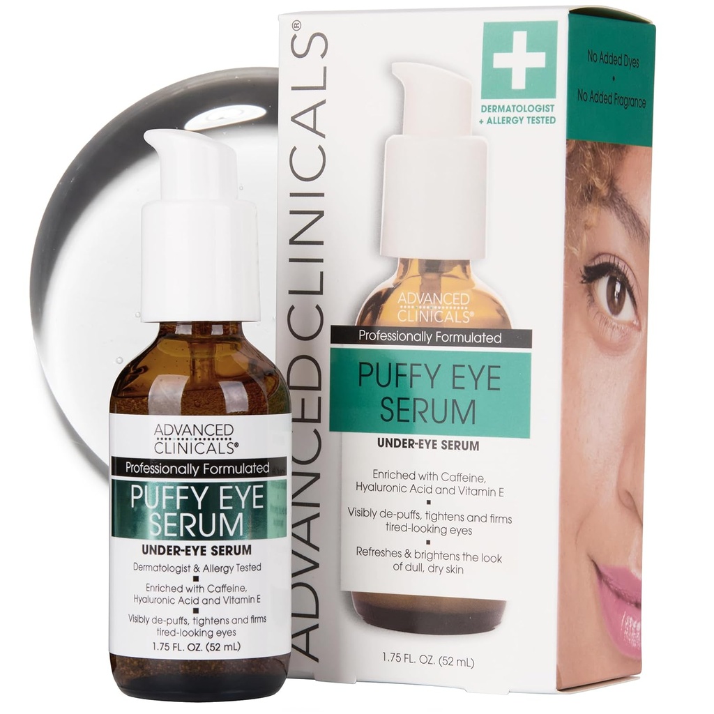 Gelişmiş Klinikler Puffy Eye Under Serum | Visible Anti Aging Parlak Vitamin C + Caffeine Serum İyi Hatlar, Dark Circles & Uneven Skin Tone, 1.75 Fl Oz