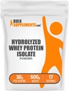 BulkSupplements.com Hydrolyzed Whey Protein Isolate Toz - Whey Isolate Protein - Unflavored & Gluten Free, 30g per Service, 500g (1.1 lbs) (Pack of 1)
