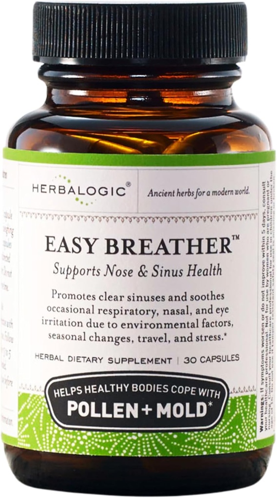 Herbalogic - Easy Breather Herb Capsules - Supports Nose & Sinus Health - Pollen & Moldova ile Sağlıklı Bodies Cope Yardım - Geleneksel Çin Formula Yu Ping Fang San - 30 Cap Count Count Count