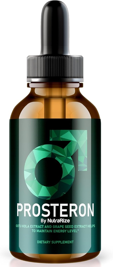 NutraRize Prosteron Drops, All-Natural Prostate Health Supplement, Premium Vitamin to Support Healthy Circulation, Official Prosteron Formula Reviews (30 Servings)